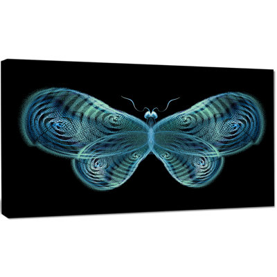 « light blue-papillon fractal », impression sur toile tendue