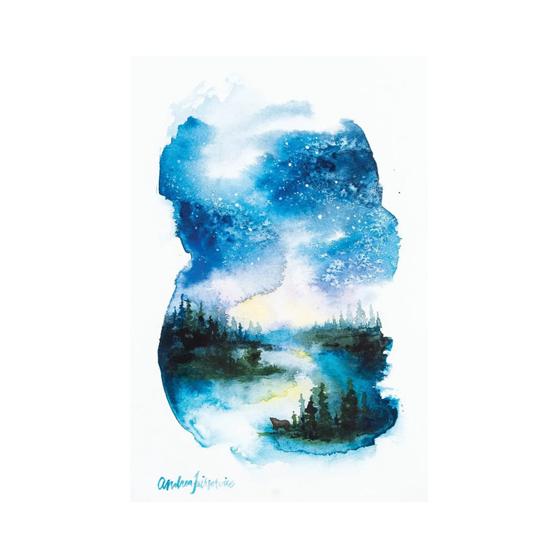 Night Reflections by Andrea Fairservice - Painting on Canvas, 66.04 cm H x 45.72 cm W x 3.175 cm D, Wrapped Canvas