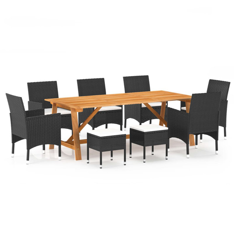  Dining Set Black, Cream White, White, Black