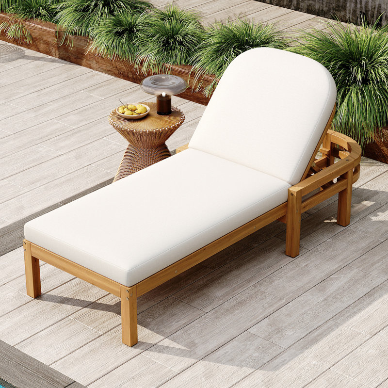Outdoor Chaise Lounge, Light Teak
