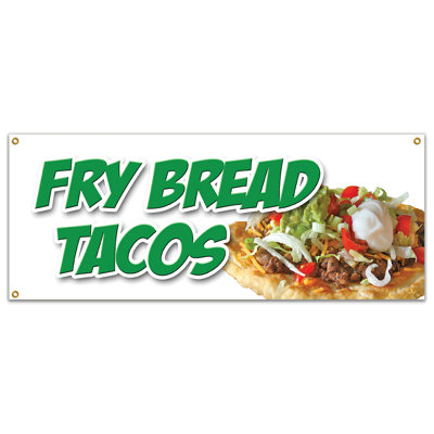 Signe de bannière Fry Bread Tacos