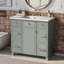 Ensemble de meuble-lavabo 36 po avec comptoir de lavabo, lavabo simple vert, armoire à shaker avec porte à fermeture douce et tiroir