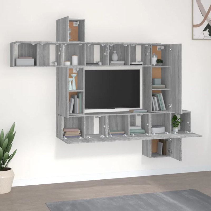 Gifty TV Cabinet Set Engineered Wood, White