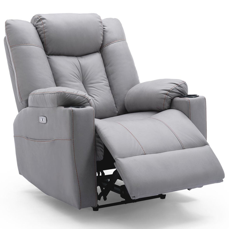 Henreitta Recliner with Ottoman, Grey