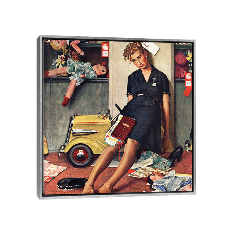 «Santa's Helper», reproduction d'art sur toile encadrée, Argent argent, Impression encadrée sans passe-partout