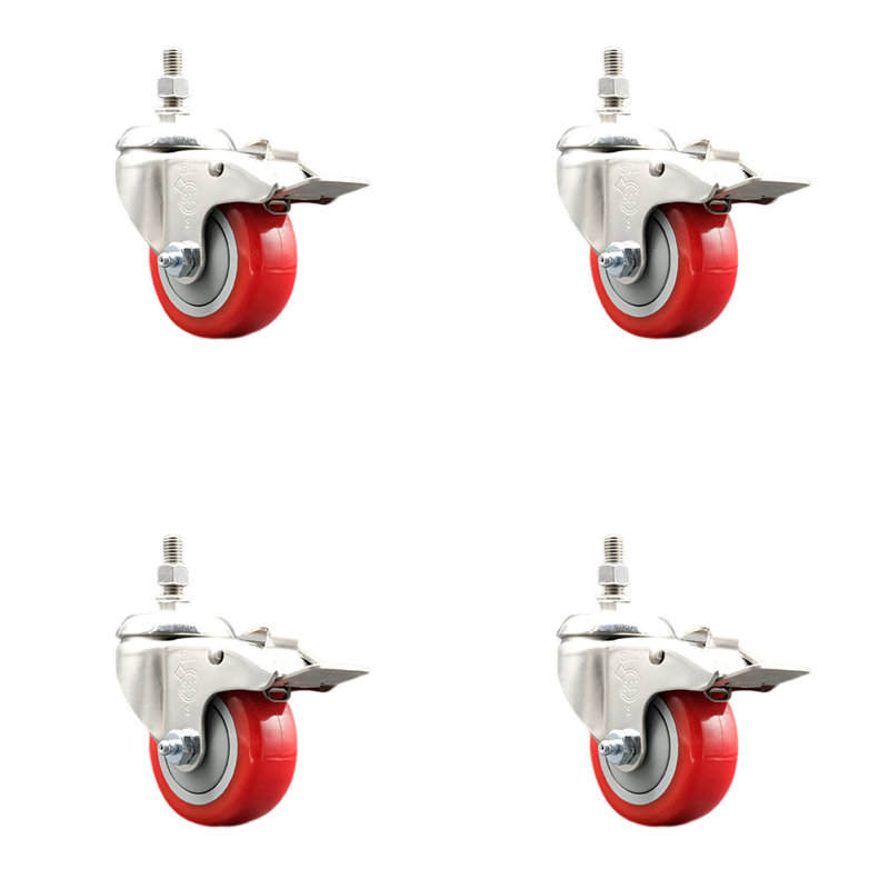 Polyurethane Casters, Red