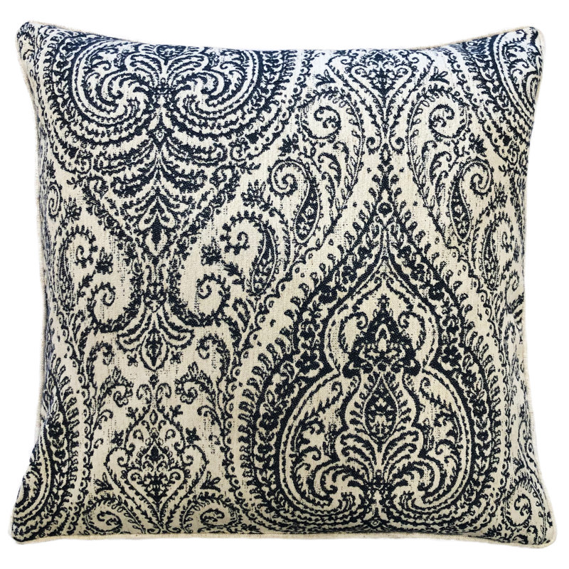 Nerys Square Pillow Cover & Insert, Navy