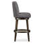 Swivel Upholstered Bar Stool with Solid Wood Frame-2038673629