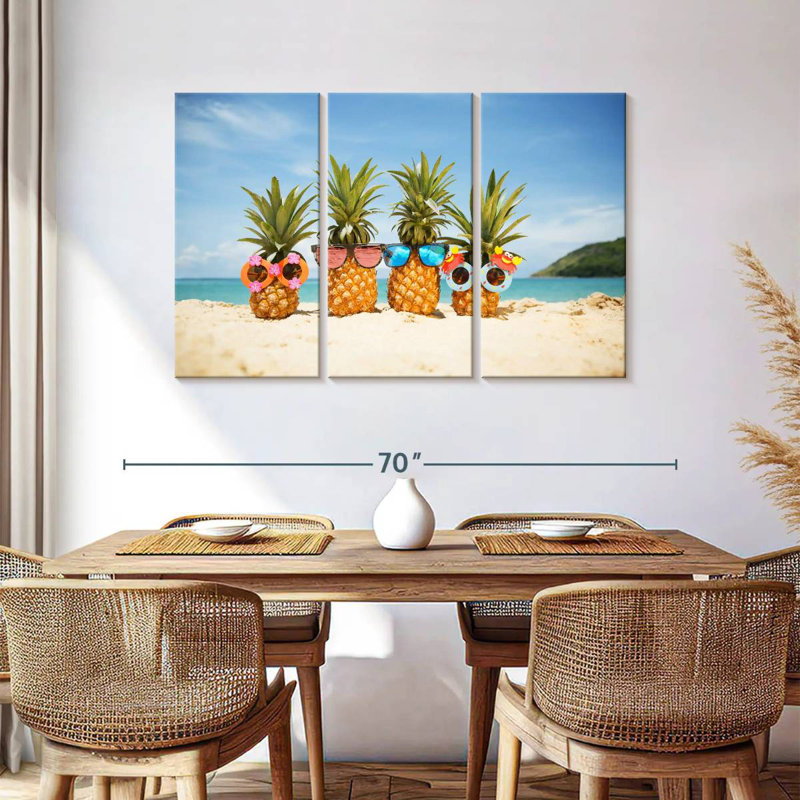 Yarlin Summer Beach Pineapples, 36" H x 57" W