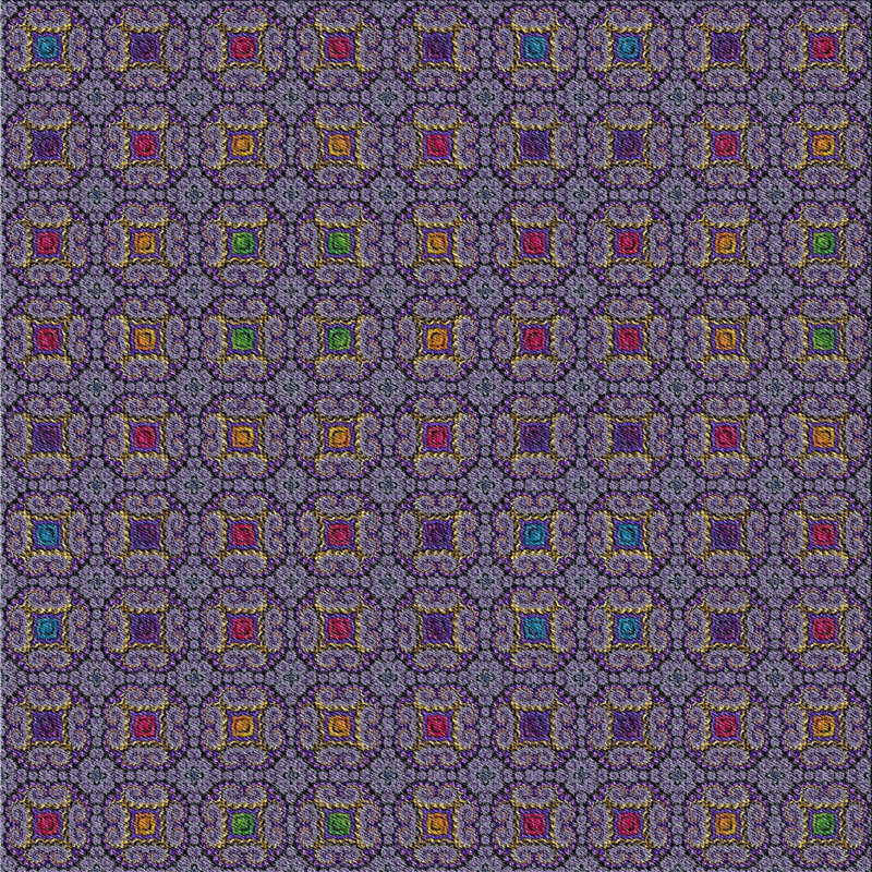 Tapis décoratif mauve géométrique, Carré 5 pi