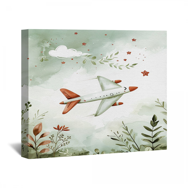 Plane Canvas Wrap - Décoration murale de voyage, H 32 po x l 32 po