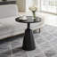 Table d'appoint moderne sans assemblage avec plateau rond en verre