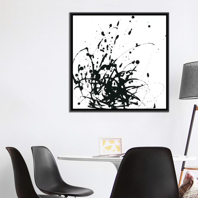 « onyx expression i », impression sur toile, H 26 po x l 26 po x P 1,5 po, Toile avec cadre noir, Pas de tapis