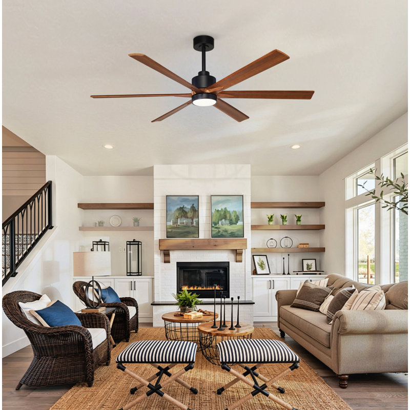Ventilateur de plafond Farmhouse, Noir mat