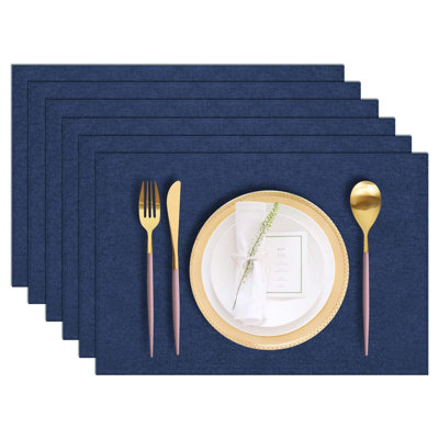 Cloth Placemats Set of 6, Cotton Linen Blend Machine Washable Durable Linen Table Mats