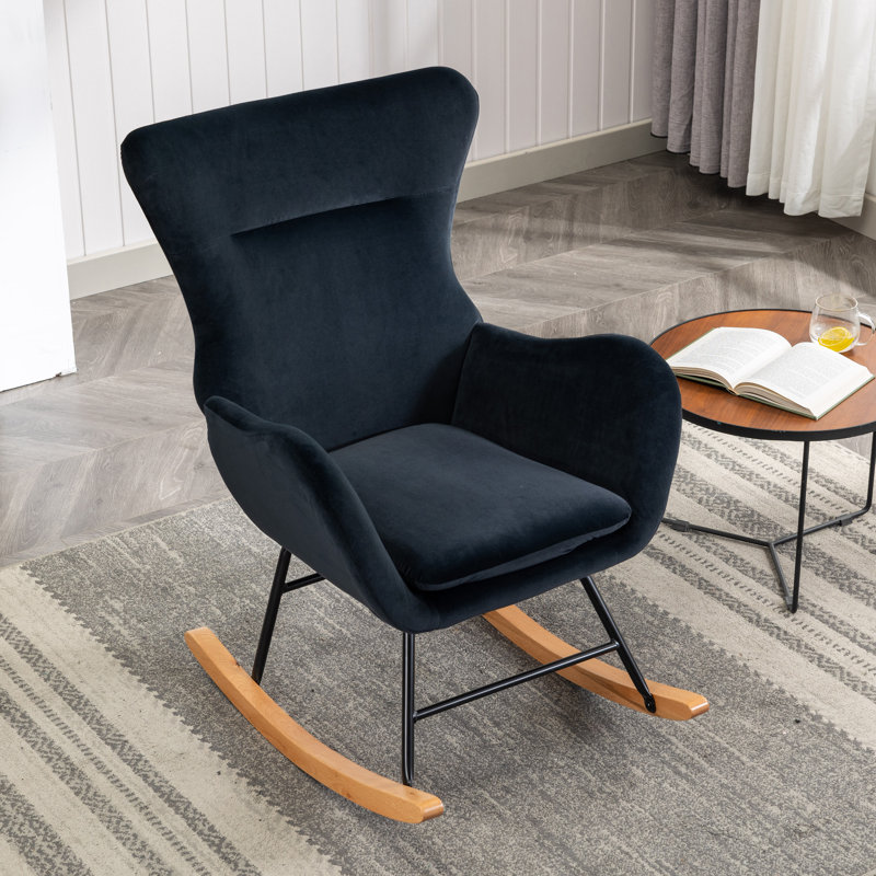 Chaise berçante en métal, Noir