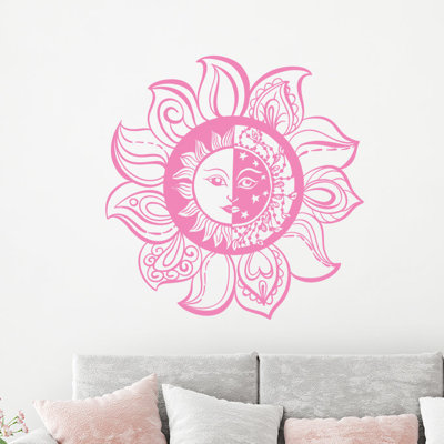 Décalcomanie murale soleil et lune
