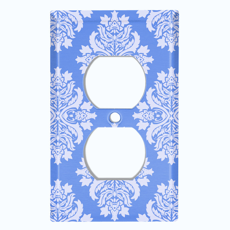 Plaque murale en damas bleue, Bleu