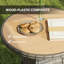 Outsunny 70 cm Outdoor Dining Table for Balcony, Garden Natural Wood Finish