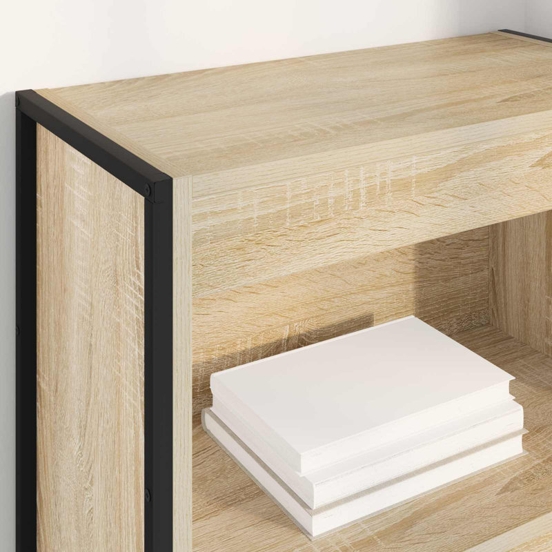 Steel Book Cabinet Bookcase, (4 Shelves) 155cm. H x 60cm. W x 30cm. D, Sonoma