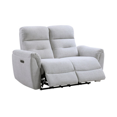 Eastre Gray Chenille Power Motion Loveseat W/USB Port