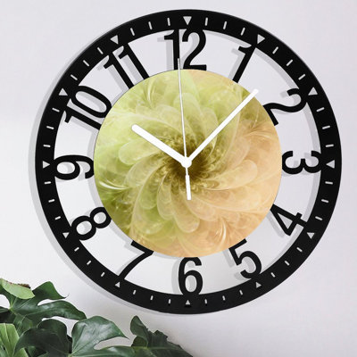 Horloge murale ronde en fer 10 po avec mouvement à quartz silencieux, chiffres arabes, impression UV