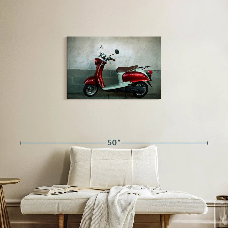 Parked Retro Scooter, 20" H x 30" W