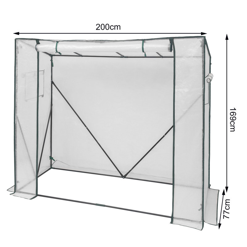 Elkport 2.5 Ft W x 6.5 Ft D Mini Greenhouse, White