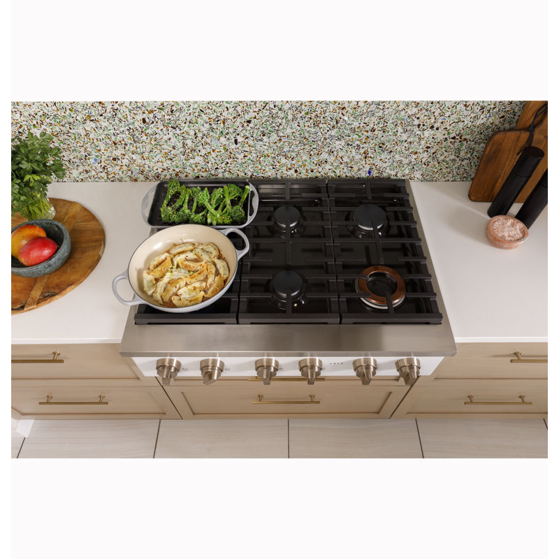 Café 36" Commercial-Style Gas Rangetop With 6 Burners (Natural Gas), Stainless Steel