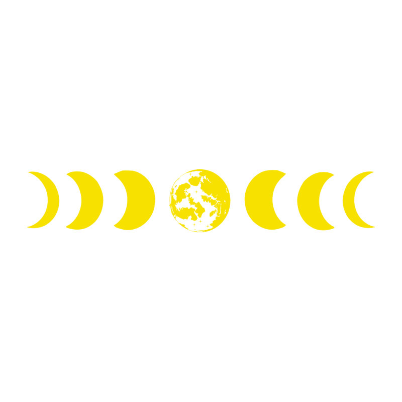 Décalcomanie murale phases de lune, Jaune