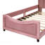 Lit de jour simple tapissier avec tête de lit à rayures classique, rose-455391584