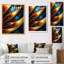 Aile abstraite dorée bleue - impression d'art mural fractal-1778690565-1778690562