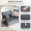 Outdoor Wicker Daybed With Folding Panels & Storage Ottoman, Grey-1930138822-1930138824