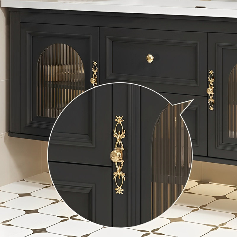 American retro style rest room bathroom cabinet, 21.65" H x 55.11" W x 21.65" D