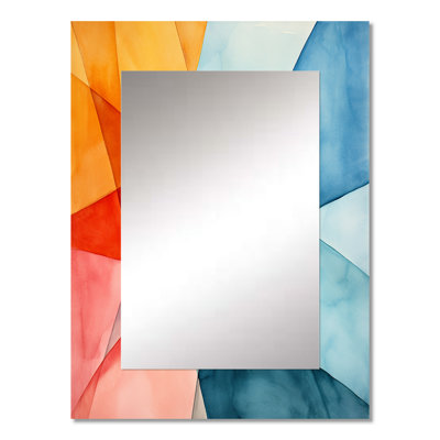 Pastel colors Contrasting geometric Composition I - Geometric Wall Mirror, Modern Decorative Mirror, Printed Metal Art