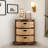 Breunig Solid Wood 3 Drawer X-Side Corner Storage Drawer with 3 Wicker Baskets, Quarter Round, For Small Spaces, Walnut-117219835