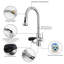 Brushed Nickel Finish Kitchen Faucet With Pull-down Sprayer 3 Spray Patterns Pull-down Function, Single-handle Control, Durable Construction Ideal For Kitchen Sinks