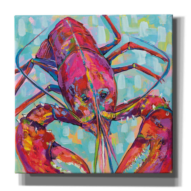«Lilly Lobster III» par Jeanette Vertentes, art mural sur toile, H 37 po x l 37 po x P 1,5 po