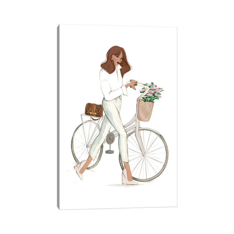 Bicyclette by Sabina Fenn - Print on Canvas, 101.6cm H x 66.04cm W x 1.91cm D, Wrapped Canvas