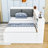 Wood Platform Bed with Twin Trundle, Storage Shelves and Headboard-719385645-719385646
