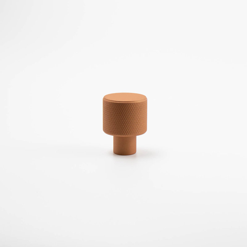 ROUS Hardware Mid Century Modern Knurled Knob, Copper (Brown)