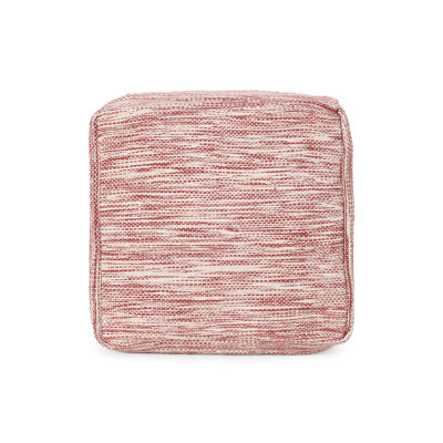 Pouf rouge et blanc Enigma - carré de coton, ou coussin de sol, 16 x 16 x 16 po, limite de poids de 200 lb, décoratif, nettoyer les taches seulement, rempli de blanc carré, et, 16 po x 16 po x 16 po, capacité de 200 lb, propre, perles