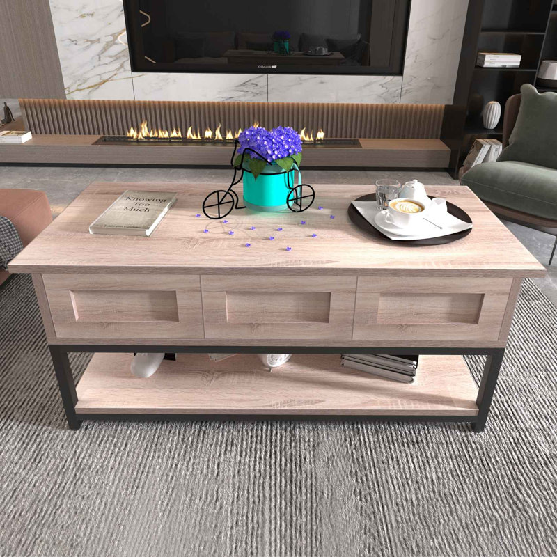 Table basse à 4 pieds avec rangement Lift Top