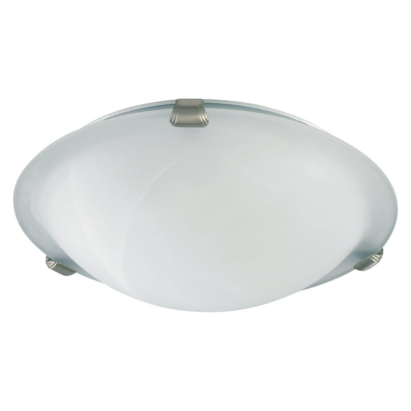 Elnora Glass Flush Mount, 4.75" H x 16" W, Satin Nickel