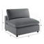 Fauteuil de chambre sans accoudoirs Caylie - gris anthracite