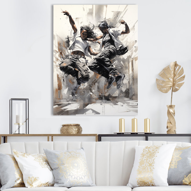 «Black and White Hip Hop Dance III», reproduction sur toile, Toile tendue, H 40 po x l 30 po x P 1,5 po