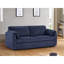 Canapé futon moderne de 79,13 pouces, lit en velours côtelé bleu, structure en métal, 2, support de 450 lb, canapé en éponge haute pour le salon, éponge, facile à assembler