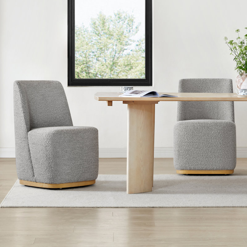 Chaises de salle à manger rembourrées Geelt, Polyester gris