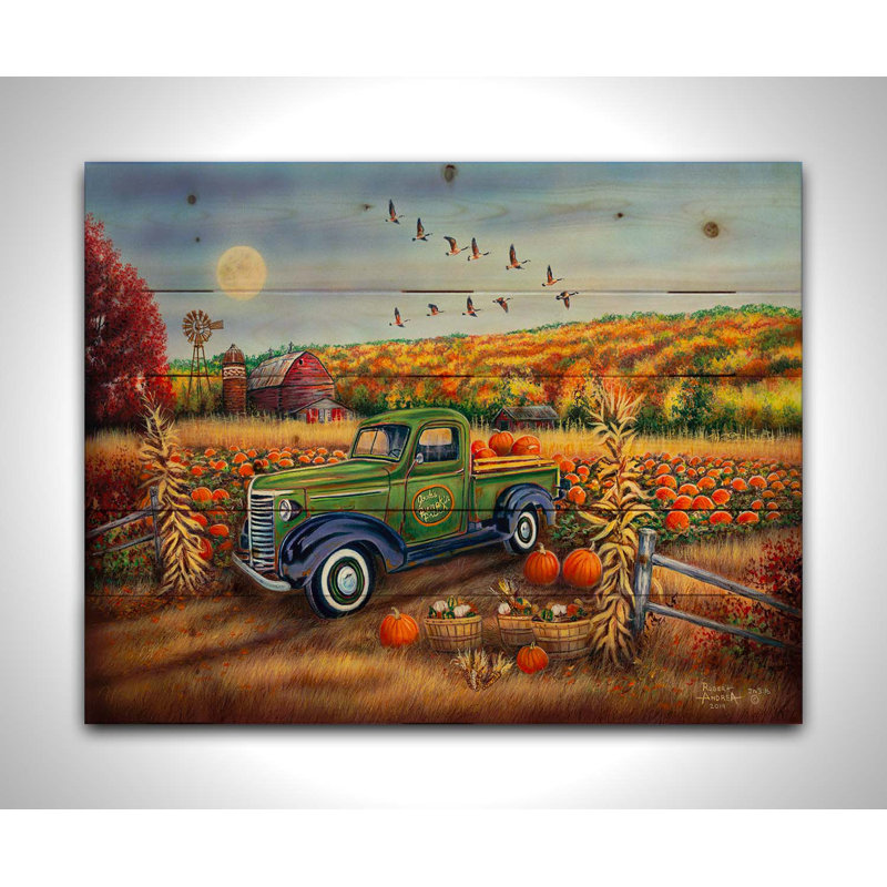 «Autumn Harvest» par Robert Andrea, Toile avec cadre photo blanc simple, Pas de tapis, H 9 po x l 12 po