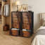 Commode à 4 tiroirs avec tiroirs en bois massif Smokey